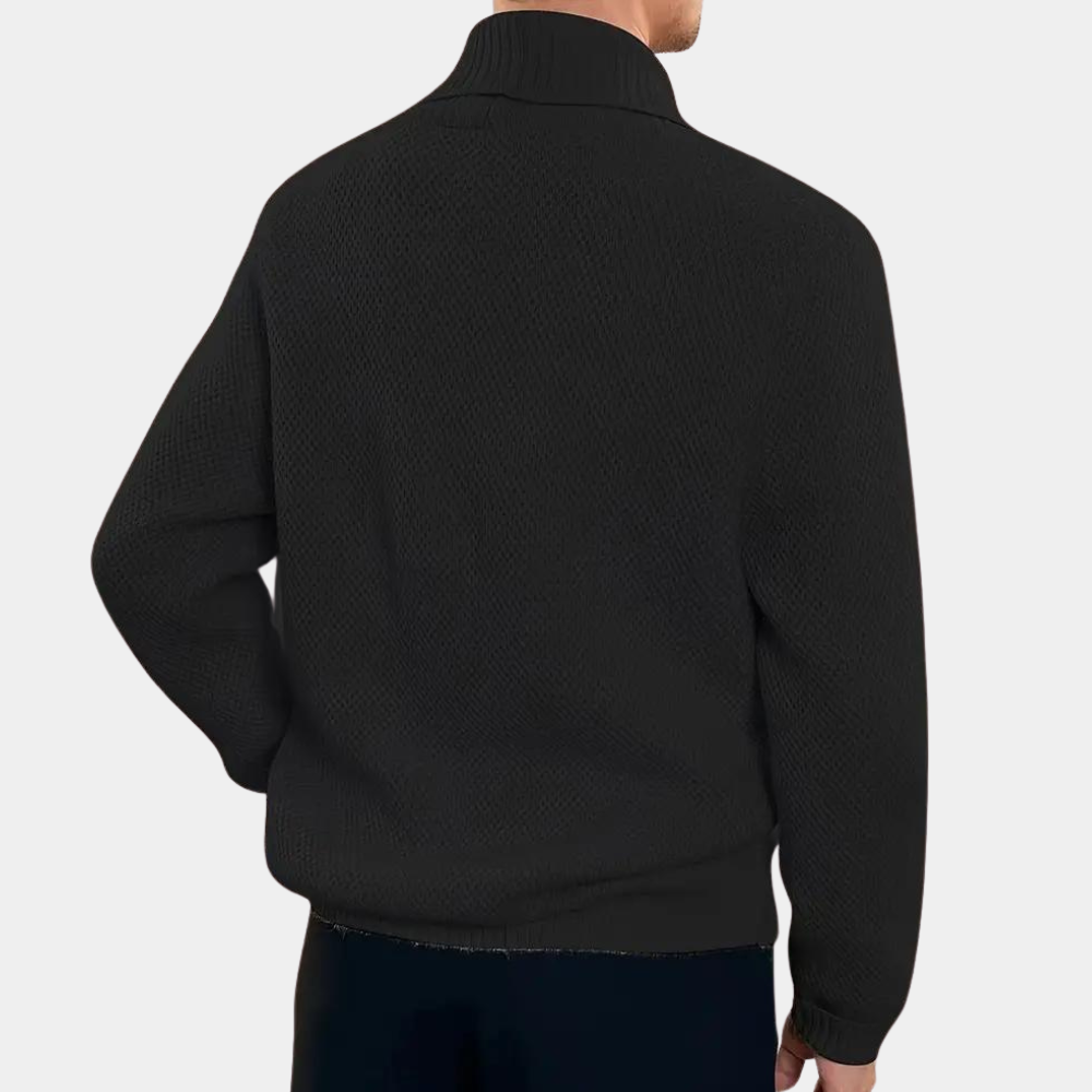 Thierry - Dobbeltradet strikcardigan til mænd