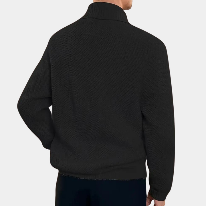 Thierry - Dobbeltradet strikcardigan til mænd