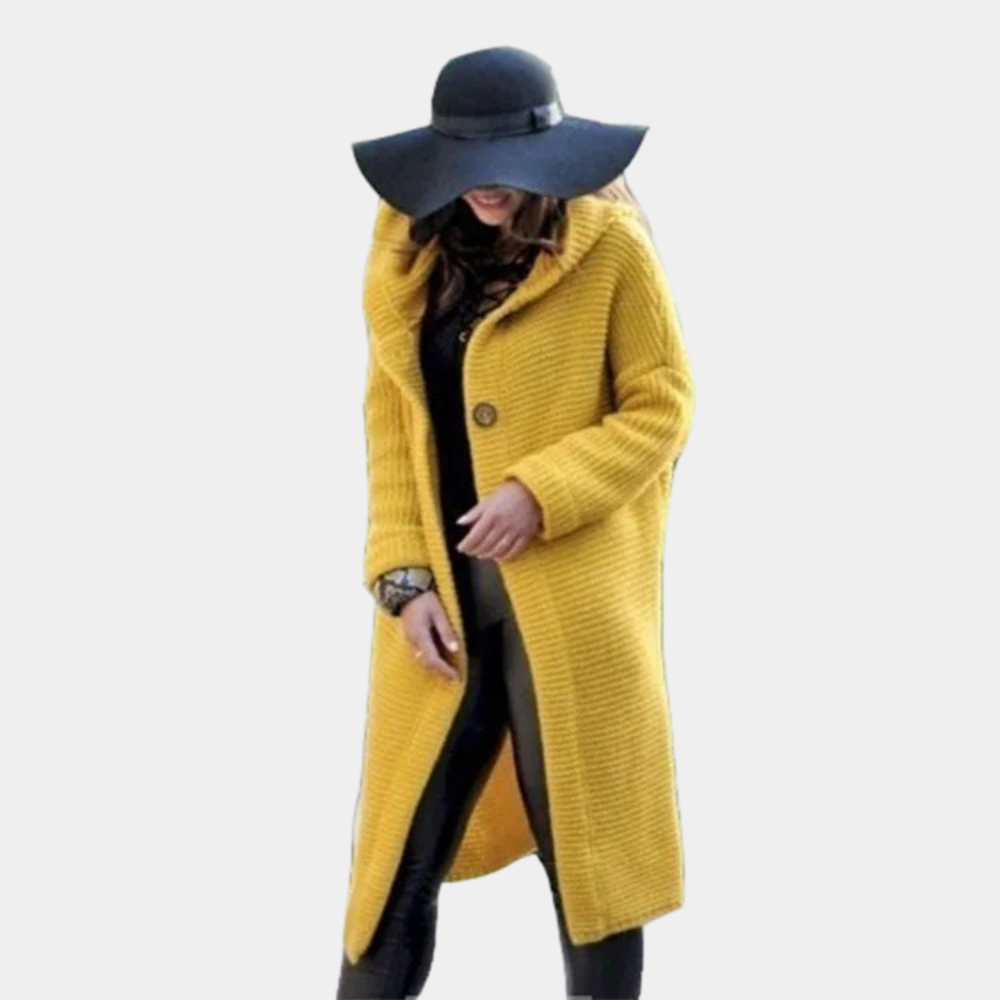 Varm cardigan til kvinder med hætte