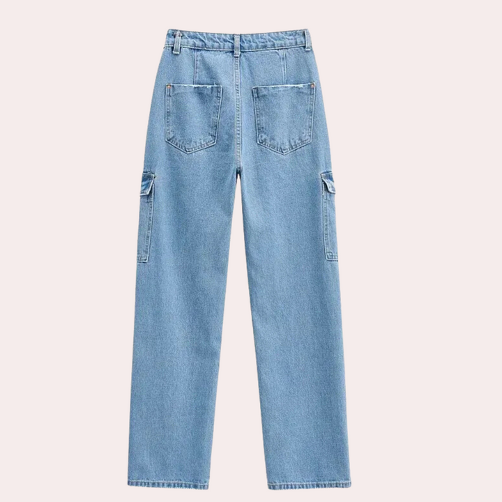 MAILANI - Lette Denim Cargo Bukser til Kvinder