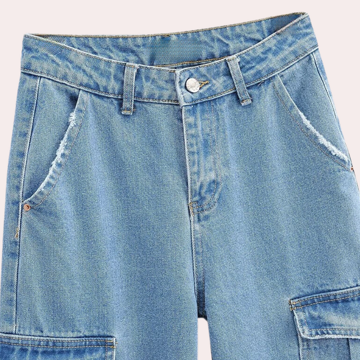 MAILANI - Lette Denim Cargo Bukser til Kvinder